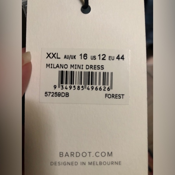 NWT! Bardot Milano Satin Mini-dress in Forest Green- Size XXL - Picture 5 of 7